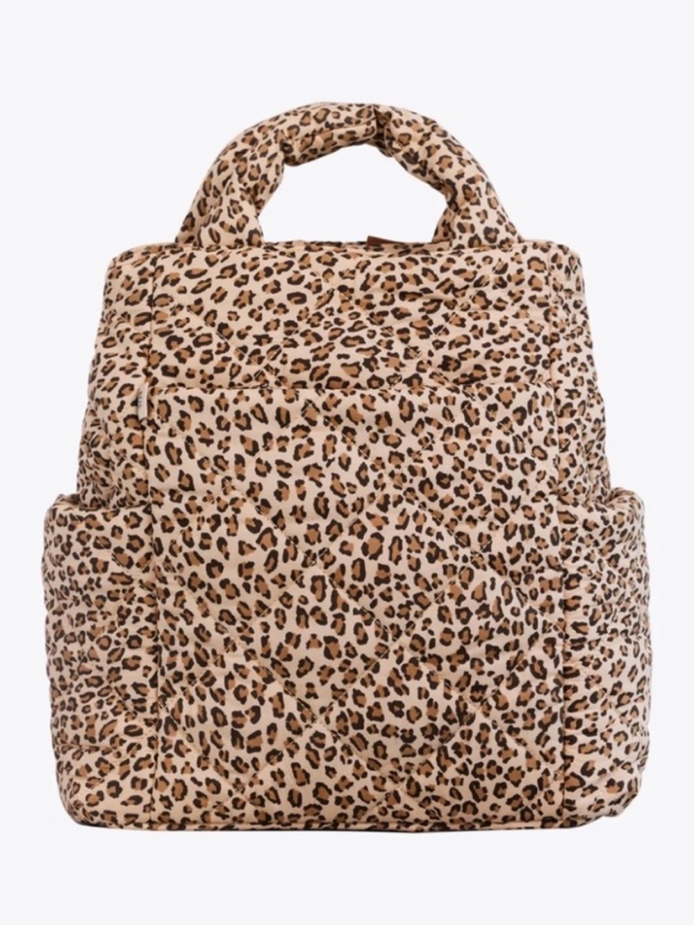 BEIS Leopard Print Quilted diaper bag